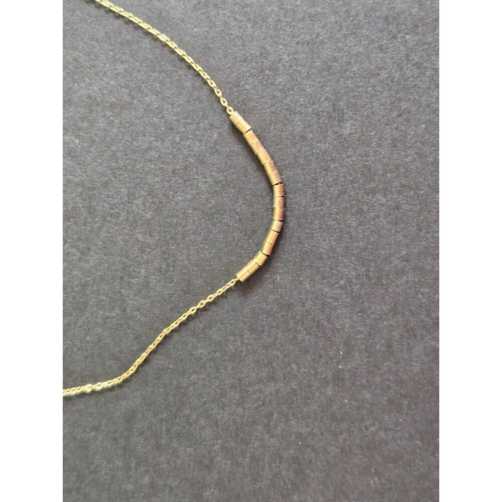 14K Yellow Gold Filled Necklace with Tubes 23" - Picture 3 of 9